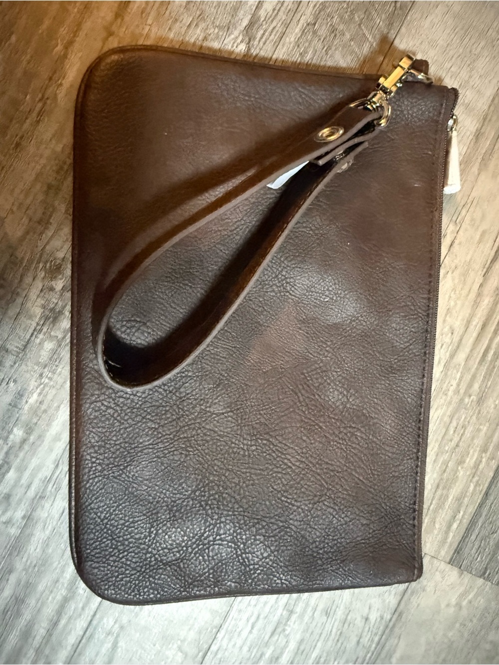 thirty-one Dark Brown Leather Wristlet Clutch